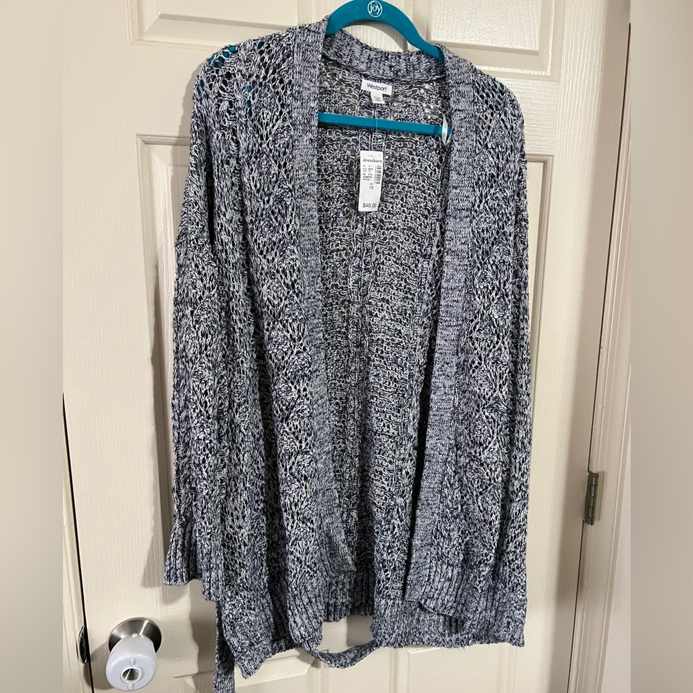 NWT Open Knit Cardigan with Belt